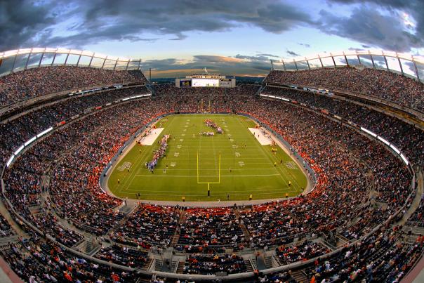 The Sports Authority Field where the Denver Broncos play football.