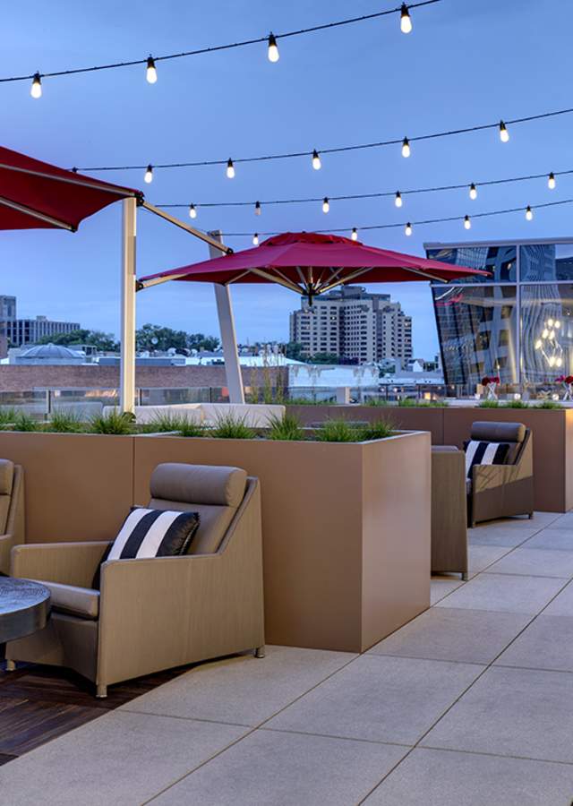 Garden terrace at The Art hotel.