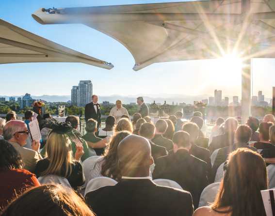 Skyline Wedding Ceremony at Denver Museum of Nature & Science