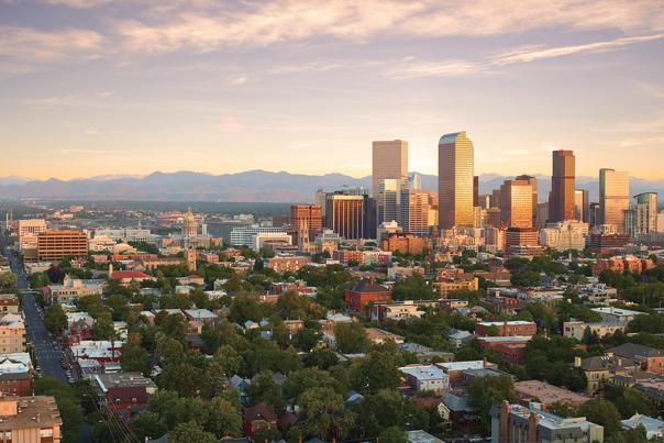 Sunset over Denver, Colorado