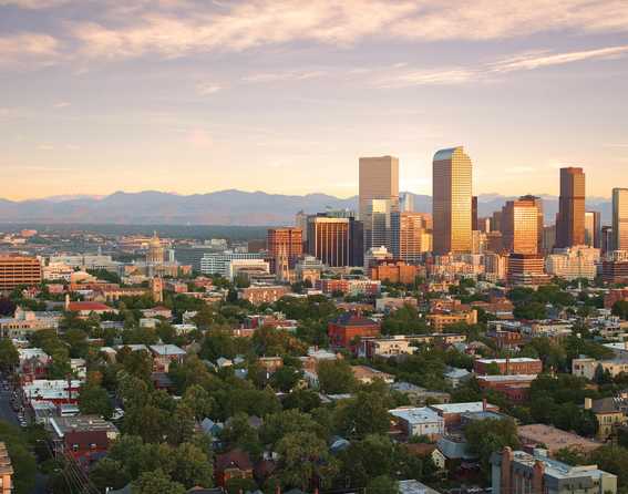 Sunset over Denver, Colorado