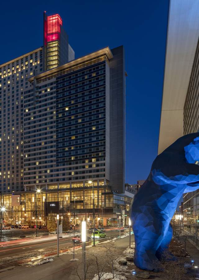 Hyatt Regency Denver w/Blue Bear at Night