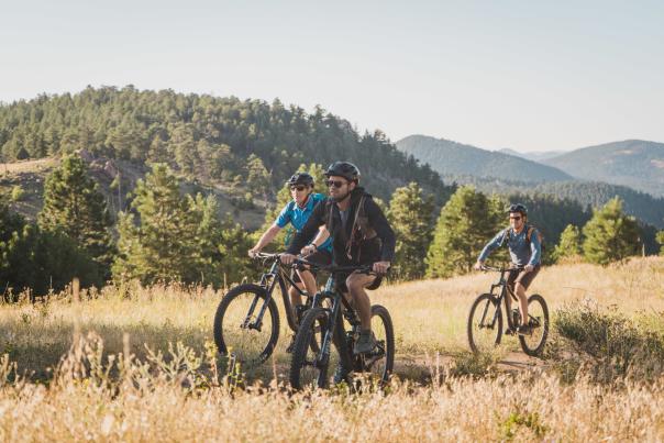 Mountain biking at Mount Falcon near Denver, Colorado