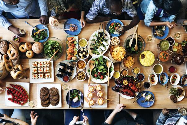 Table of food at Slow Food Nations