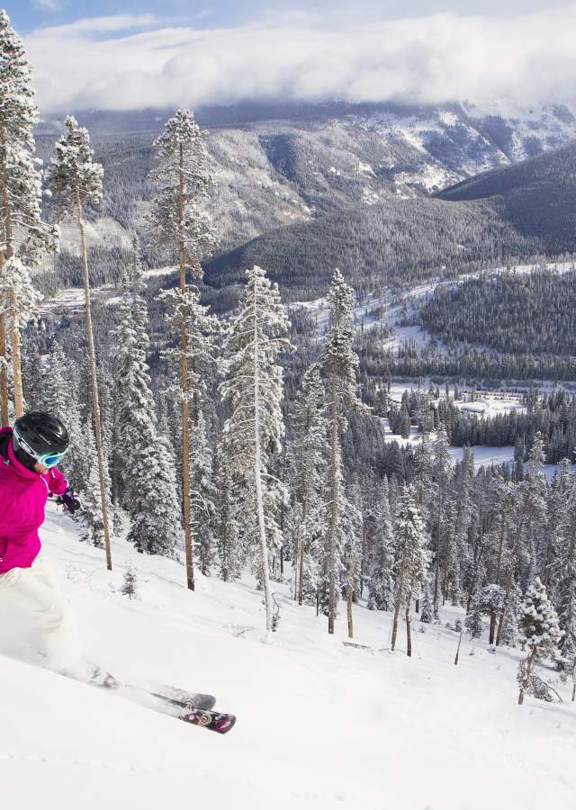 Skier on a slope at Winter Park Resort in Colorado.